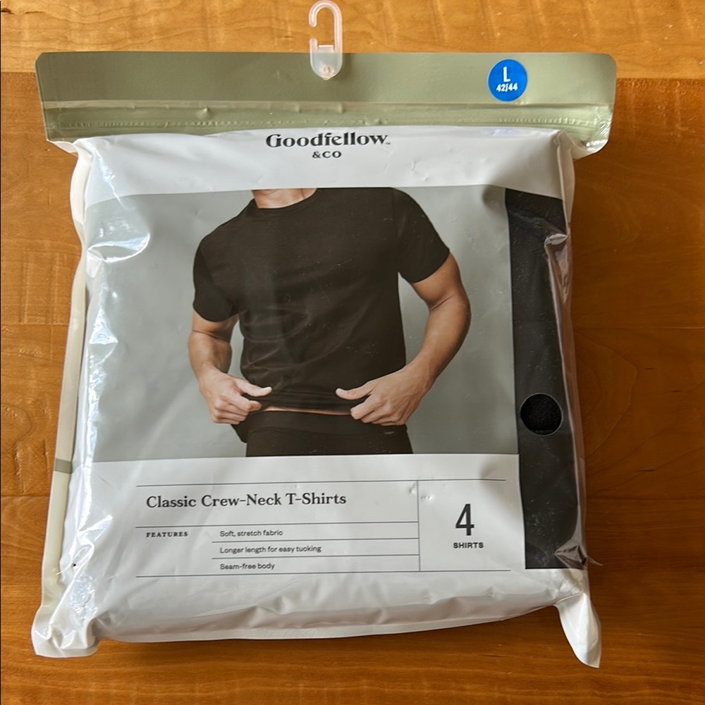 Goodfellow & Co Black Crew-Neck T-Shirts - 4 Pack